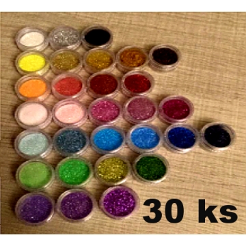 sada 30 barevných malých glitrů
